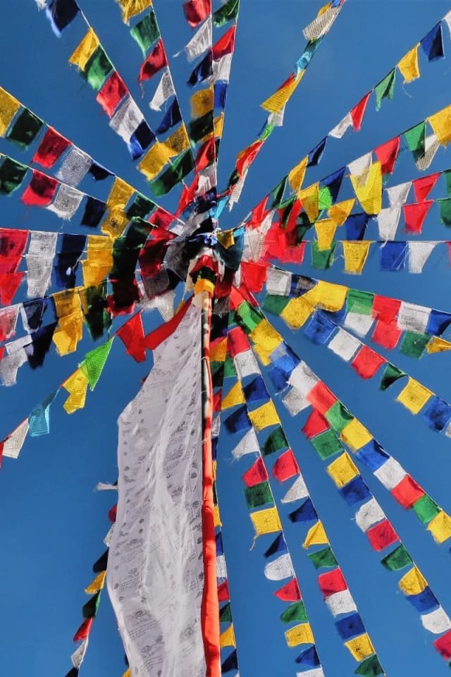 Hang prayer flags
