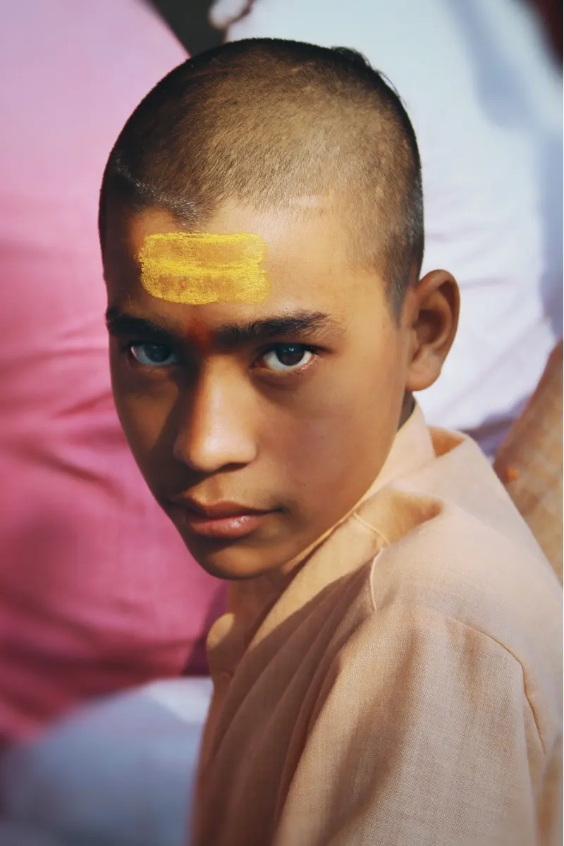 Try drawing a "tilaka"